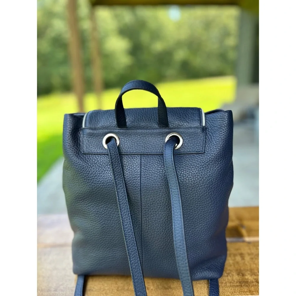 Kate Spade Chester Street Kacy Navy Pebbled Leather Backpack Tassel Bag